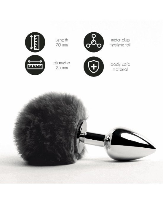 Анальна пробка FeelzToys - Bunny Tails Butt Plug Black Анальна пробка FeelzToys - Bunny Tails Butt Plug Black