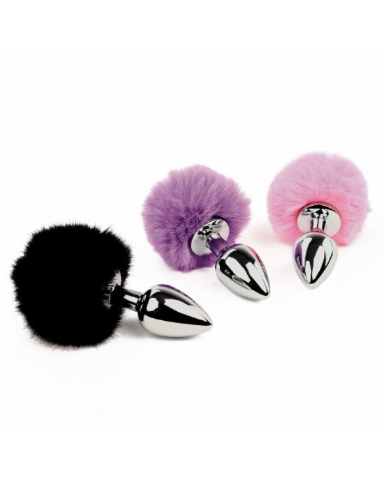 Анальна пробка FeelzToys - Bunny Tails Butt Plug Black Анальна пробка FeelzToys - Bunny Tails Butt Plug Black