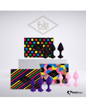 Набір силіконових анальних пробок FeelzToys - Bibi Butt Plug Set 3 pcs Black Набір силіконових анальних пробок FeelzToys - Bibi Butt Plug Set 3 pcs Black