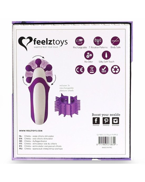 Стимулятор з імітацією оральних ласк FeelzToys - Clitella Oral Clitoral Stimulator Purple Стимулятор з імітацією оральних ласк FeelzToys - Clitella Oral Clitoral Stimulator Purple