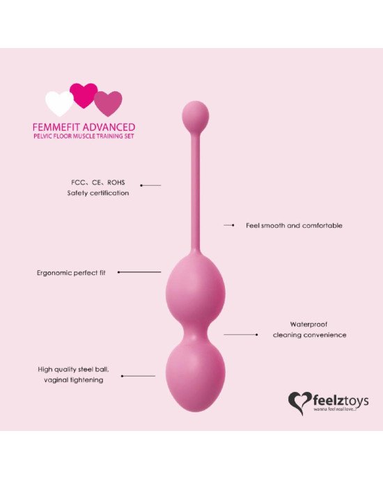 Набір вагінальних кульок для просунутих FeelzToys - FemmeFit Advanced Pelvic Muscle Training Set Набір вагінальних кульок для просунутих FeelzToys - FemmeFit Advanced Pelvic Muscle Training Set
