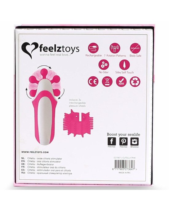 Стимулятор з імітацією оральних ласк FeelzToys - Clitella Oral Clitoral Stimulator Pink Стимулятор з імітацією оральних ласк FeelzToys - Clitella Oral Clitoral Stimulator Pink