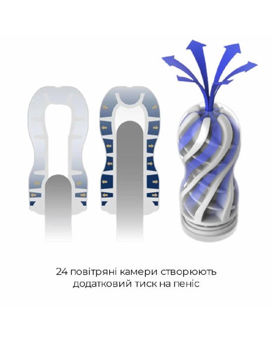 Мастурбатор Tenga Premium Air Flow Cup, 24 повітряні камери всередині Мастурбатор Tenga Premium Air Flow Cup, 24 повітряні камери всередині