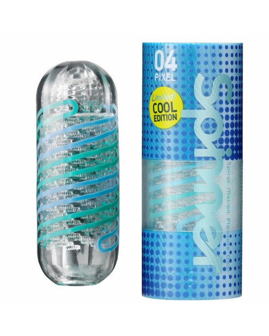 Мастурбатор Tenga Spinner 04 Pixel Cool Edition з пружною стимулювальною спіраллю всередині Мастурбатор Tenga Spinner 04 Pixel Cool Edition з пружною стимулювальною спіраллю всередині