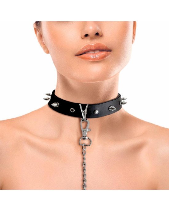 Нашийник з шипами та повідцем Art of Sex - Collar Spikes and Leash Нашийник з шипами та повідцем Art of Sex - Collar Spikes and Leash