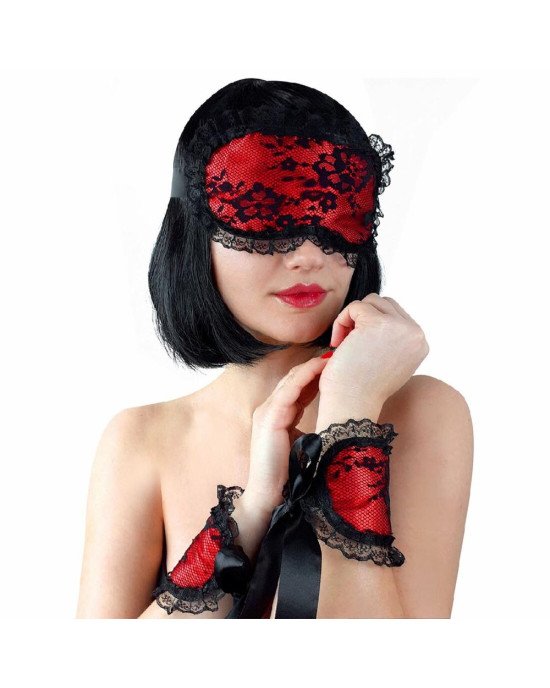 Мереживна маска на очі з наручниками Mask and Handcuffs Мереживна маска на очі з наручниками Mask and Handcuffs