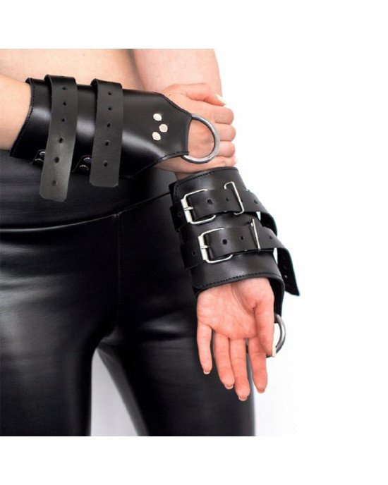 Манжети для підвісу за руки Kinky Hand Cuffs For Suspension з натуральної шкіри, колір чорний Манжети для підвісу за руки Kinky Hand Cuffs For Suspension з натуральної шкіри, колір чорний