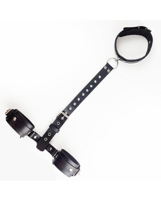 Фіксатори для шиї та рук Art of Sex - Bondage Set з натуральної шкіри, колір чорний Фіксатори для шиї та рук Art of Sex - Bondage Set з натуральної шкіри, колір чорний