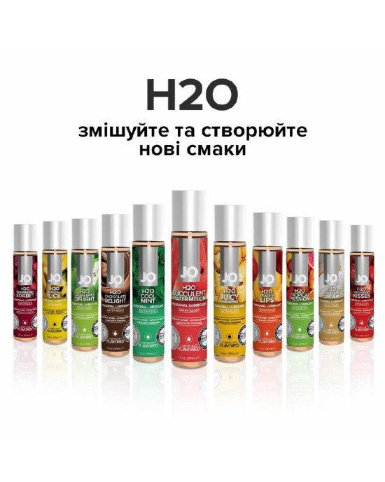 Змазка на водній основі System JO H2O — Watermelon (60 мл) без цукру, рослинний гліцерин Змазка на водній основі System JO H2O — Watermelon (60 мл) без цукру, рослинний гліцерин