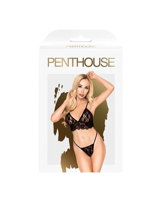 Комплект бралет та стрінги Penthouse - Double Spice Black L/XL Комплект бралет та стрінги Penthouse - Double Spice Black L/XL
