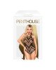 Боді з геометричним орнаментом Penthouse - Go Hotter Black XL