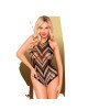 Боді з геометричним орнаментом Penthouse - Go Hotter Black XL