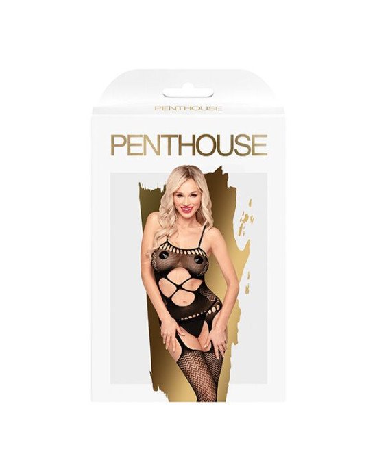 Бодістокінг з вирізом на животику Penthouse - Hot Nightfall Black XL Бодістокінг з вирізом на животику Penthouse - Hot Nightfall Black XL