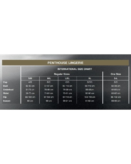 Бодістокінг з контрастним візерунком Penthouse - Under Arrest Black XL Бодістокінг з контрастним візерунком Penthouse - Under Arrest Black XL
