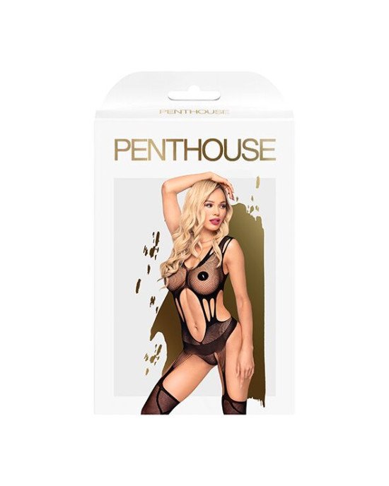 Бодістокінг із сюрреалістичним дизайном Penthouse - Wild virus black XL Бодістокінг із сюрреалістичним дизайном Penthouse - Wild virus black XL
