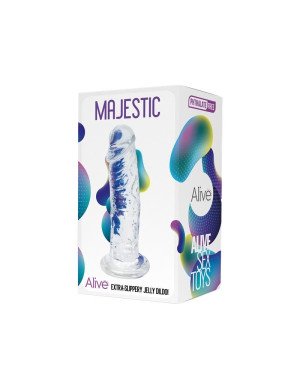 Прозорий фалоімітатор Alive Jelly Dildo Majestic, ТПЕ, присоска, діаметр 3.7см, довжина 14.7см Прозорий фалоімітатор Alive Jelly Dildo Majestic, ТПЕ, присоска, діаметр 3.7см, довжина 14.7см