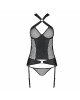 Сітчастий комплект корсет з халтером, зйомні підв'язки та трусики Amanda Corset black L/XL - Passion Сітчастий комплект корсет з халтером, зйомні підв'язки та трусики Amanda Corset black L/XL - Passion