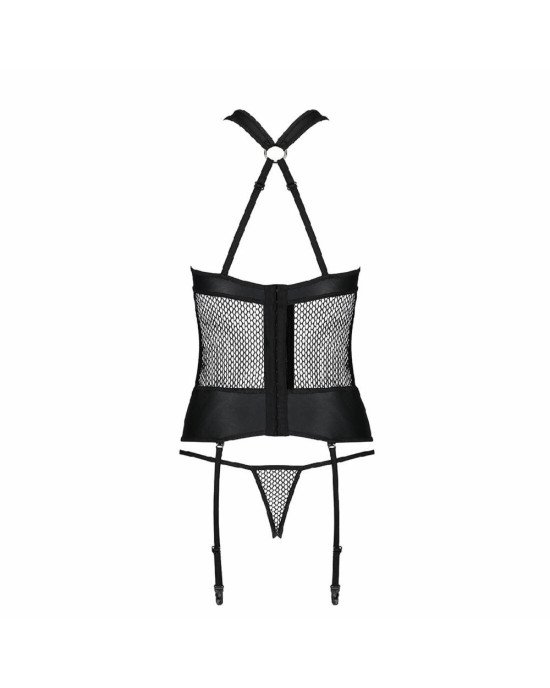 Сітчастий комплект корсет з халтером, зйомні підв'язки та трусики Amanda Corset black S/M - Passion Сітчастий комплект корсет з халтером, зйомні підв'язки та трусики Amanda Corset black S/M - Passion
