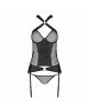 Сітчастий комплект корсет з халтером, зйомні підв'язки та трусики Amanda Corset black S/M - Passion Сітчастий комплект корсет з халтером, зйомні підв'язки та трусики Amanda Corset black S/M - Passion