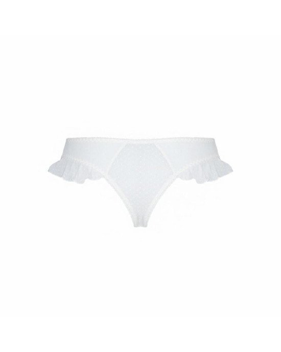 Трусики в горошок, з рюшами та шнурівкою Fatin Thong white S/M - Passion Трусики в горошок, з рюшами та шнурівкою Fatin Thong white S/M - Passion