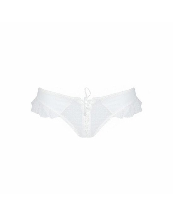 Трусики в горошок, з рюшами та шнурівкою Fatin Thong white XXL/XXXL - Passion Трусики в горошок, з рюшами та шнурівкою Fatin Thong white XXL/XXXL - Passion