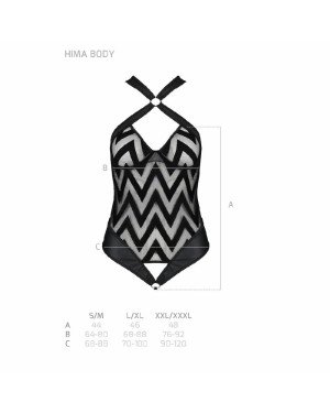 Сітчастий боді з халтером та ритмічним малюнком Hima Body black L/XL - Passion