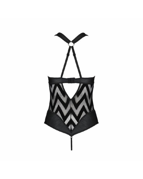 Сітчастий боді з халтером та ритмічним малюнком Hima Body black S/M - Passion