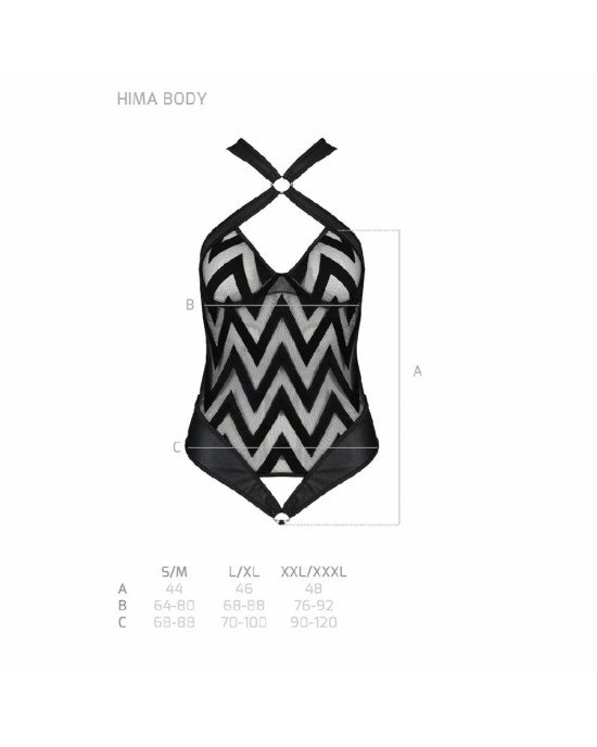 Сітчастий боді з халтером та ритмічним малюнком Hima Body black S/M - Passion