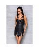 Бебі-дол з еко-шкіри та мережива Loona Chemise black S/M - Passion