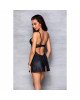 Бебі-дол з еко-шкіри та мережива Loona Chemise black S/M - Passion