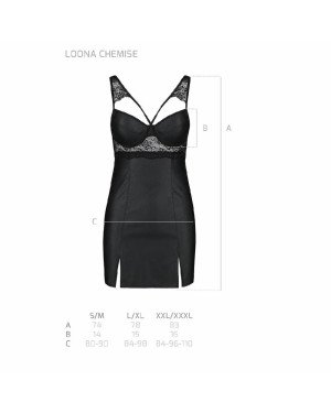 Бебі-дол з еко-шкіри та мережива Loona Chemise black S/M - Passion Бебі-дол з еко-шкіри та мережива Loona Chemise black S/M - Passion