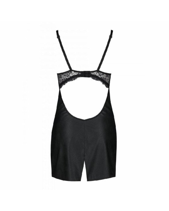Бебі-дол з еко-шкіри та мережива Loona Chemise black S/M - Passion