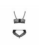 Комплект з еко-шкіри та мережива Loona Set black S/M - Passion, бра і трусики Комплект з еко-шкіри та мережива Loona Set black S/M - Passion, бра і трусики