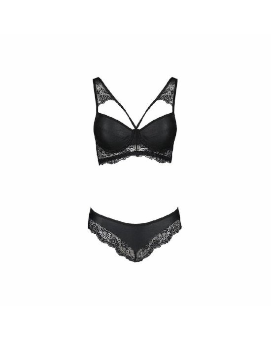 Комплект з еко-шкіри та мережива Loona Set black XXL/XXXL - Passion, бра і трусики Комплект з еко-шкіри та мережива Loona Set black XXL/XXXL - Passion, бра і трусики