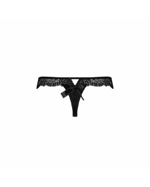 Мереживні трусики-танга з атласним бантиком Naja Thong black XXL/XXXL - Passion Мереживні трусики-танга з атласним бантиком Naja Thong black XXL/XXXL - Passion
