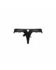 Мереживні трусики-танга з атласним бантиком Naja Thong black XXL/XXXL - Passion Мереживні трусики-танга з атласним бантиком Naja Thong black XXL/XXXL - Passion