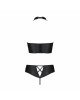 Комплект з еко-шкіри Nancy Bikini black L/XL - Passion, бра та трусики з імітацією шнурівки Комплект з еко-шкіри Nancy Bikini black L/XL - Passion, бра та трусики з імітацією шнурівки