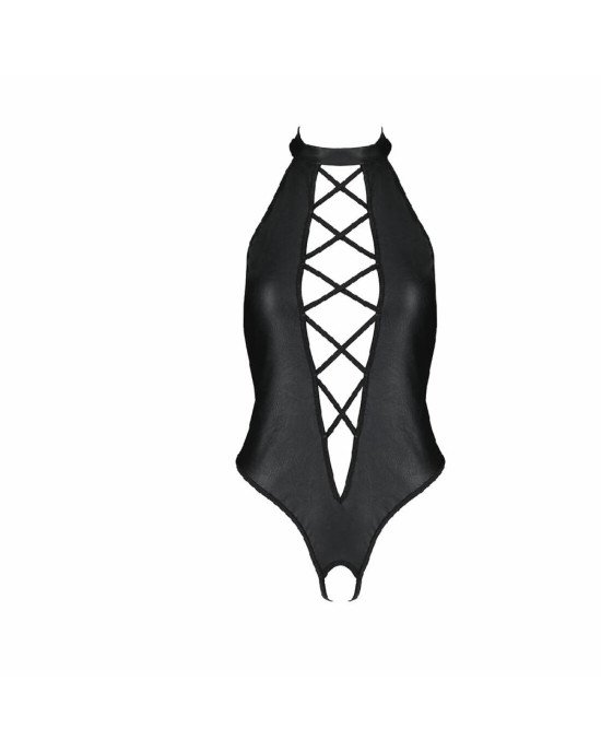 Боді з еко-шкіри з імітацією шнурівки та відкритим доступом Nancy Body black S/M - Passion Боді з еко-шкіри з імітацією шнурівки та відкритим доступом Nancy Body black S/M - Passion