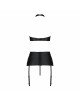 Комплект з еко-шкіри з імітацією шнурівки Nancy Set black L/XL - Passion топ, трусики та пояс для па Комплект з еко-шкіри з імітацією шнурівки Nancy Set black L/XL - Passion топ, трусики та пояс для па