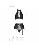 Комплект з еко-шкіри з імітацією шнурівки Nancy Set black XXL/XXXL - Passion топ, трусики та пояс дл Комплект з еко-шкіри з імітацією шнурівки Nancy Set black XXL/XXXL - Passion топ, трусики та пояс дл
