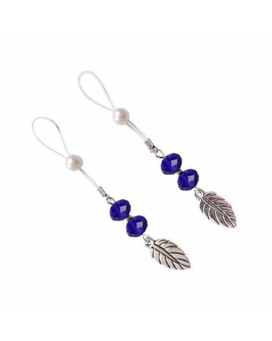 Сексуальні прикраси для сосків із листочком Nipple Jewelry Leaf, колір синій Сексуальні прикраси для сосків із листочком Nipple Jewelry Leaf, колір синій
