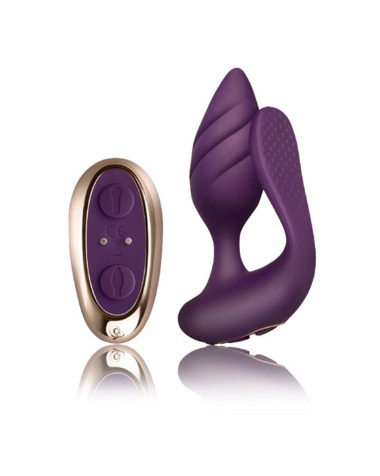 Анально-вагінальний вібратор для пар Rocks Off Cocktail Purple, пульт ДК Анально-вагінальний вібратор для пар Rocks Off Cocktail Purple, пульт ДК