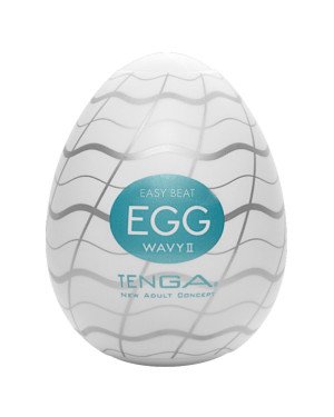 Мастурбатор-яйце Tenga Egg Wavy II з подвійним хвилястим рельєфом