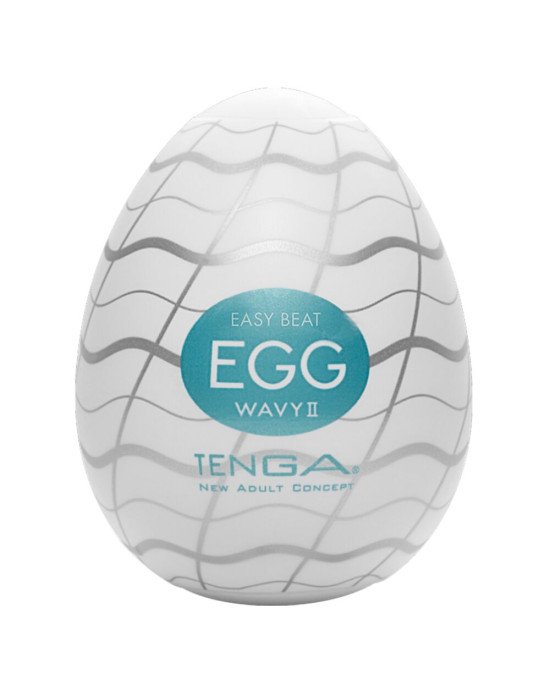 Мастурбатор-яйце Tenga Egg Wavy II з подвійним хвилястим рельєфом Мастурбатор-яйце Tenga Egg Wavy II з подвійним хвилястим рельєфом