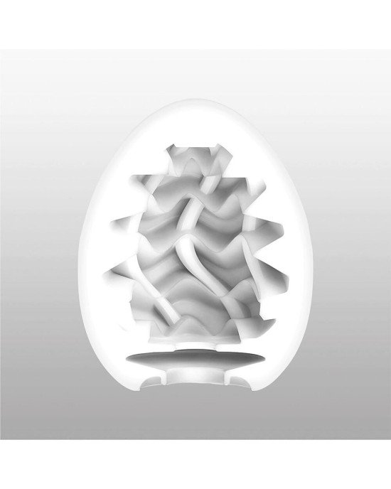 Мастурбатор-яйце Tenga Egg Wavy II з подвійним хвилястим рельєфом Мастурбатор-яйце Tenga Egg Wavy II з подвійним хвилястим рельєфом