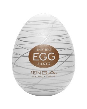 Мастурбатор-яйце Tenga Egg Silky II з рельєфом у вигляді павутини