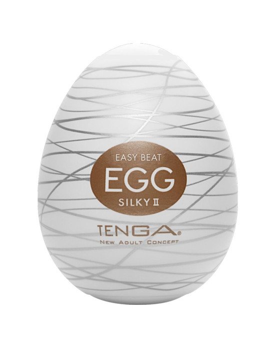Мастурбатор-яйце Tenga Egg Silky II з рельєфом у вигляді павутини Мастурбатор-яйце Tenga Egg Silky II з рельєфом у вигляді павутини