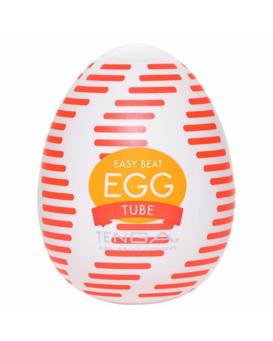 Мастурбатор-яйце Tenga Egg Tube, рельєф з поздовжніми лініями Мастурбатор-яйце Tenga Egg Tube, рельєф з поздовжніми лініями