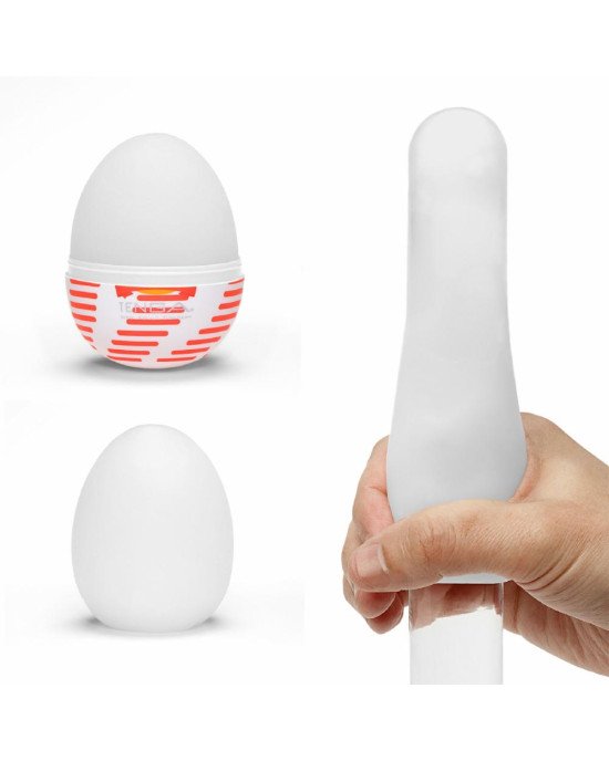 Мастурбатор-яйце Tenga Egg Tube, рельєф з поздовжніми лініями Мастурбатор-яйце Tenga Egg Tube, рельєф з поздовжніми лініями