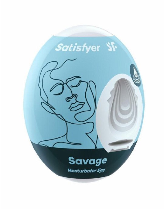 Самозмащувальний мастурбатор-яйце Satisfyer Masturbator Egg Savage, одноразовий, не потребує змазки Самозмащувальний мастурбатор-яйце Satisfyer Masturbator Egg Savage, одноразовий, не потребує змазки